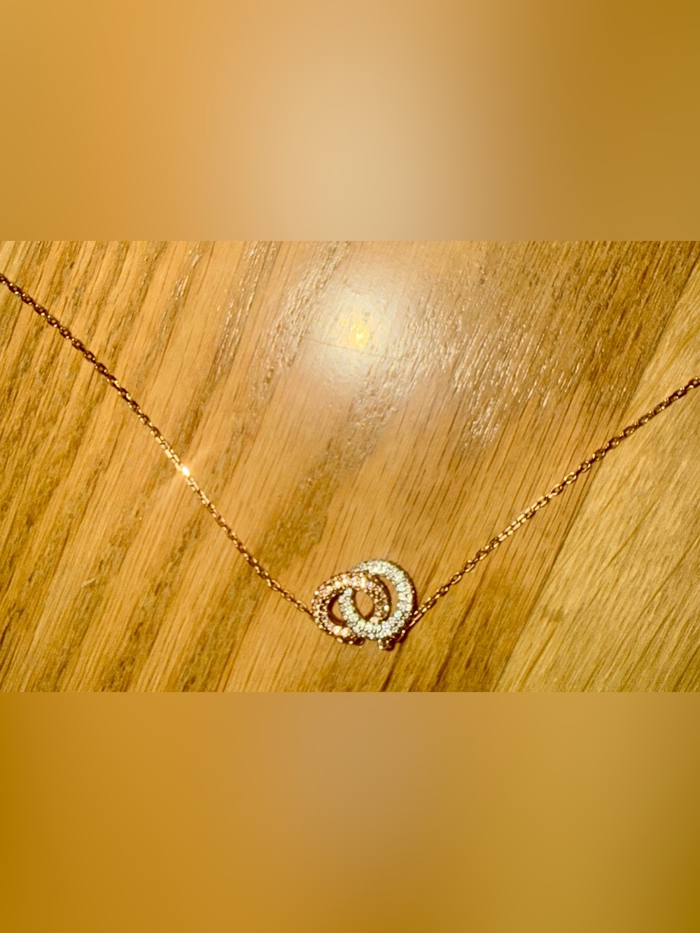 Swarovski Rose Gold Interlinked Crystal Circle Necklace